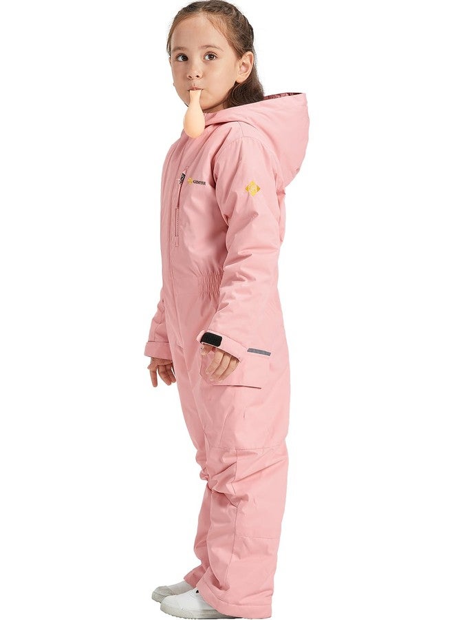 GEMYSE Kids One Pieces Ski Suits Jumpsuits Boys Girls' Winter Outdoor Snowboarding Waterproof Snowsuits (Coral Pink,4/5) - Image 3